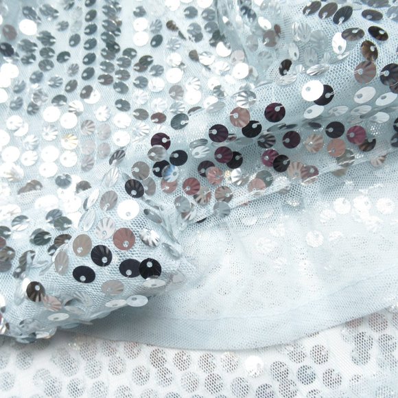 By Anthropologie Sequin Halter Tank Light Blue Silver - Small - Picture 7 of 12
